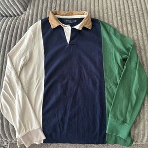 Ralph Lauren Blue and Green Polo Color Block Rugby